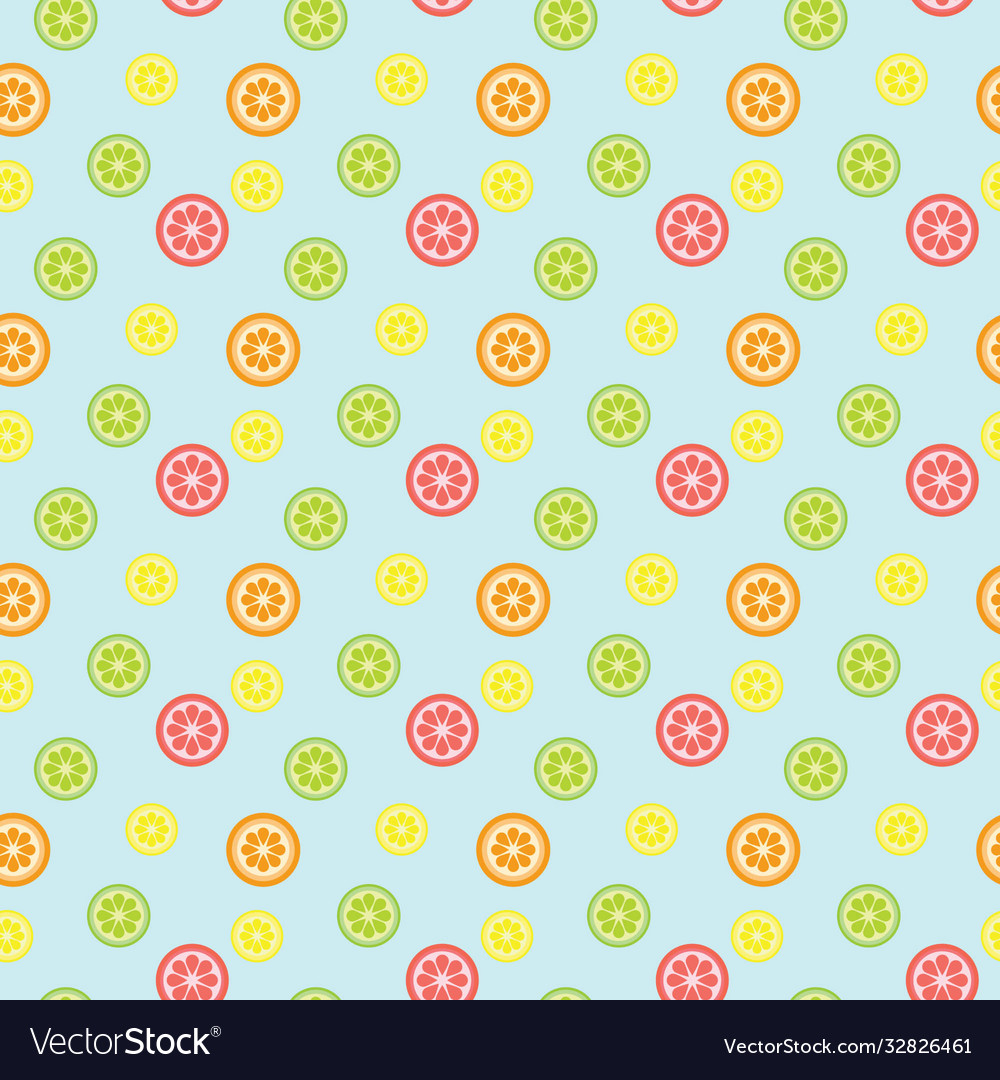 Simple fruits repeat pattern deign vector image Simple fruits repeat pattern deign