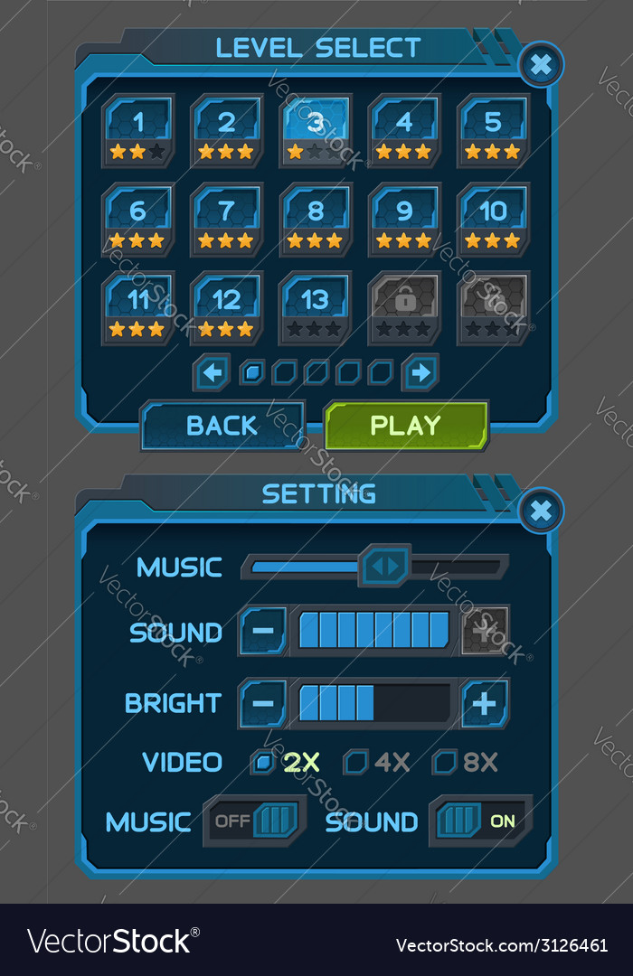 UI Button Set - Space Game Interface