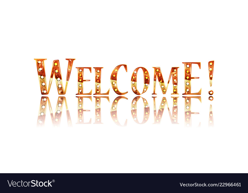 Welcome text lettering Royalty Free Vector Image