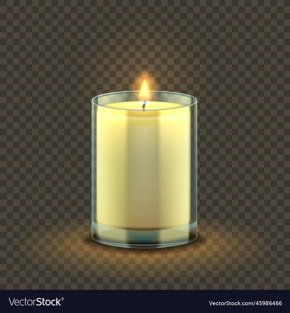A burning candle in glass jar Royalty Free Vector Image