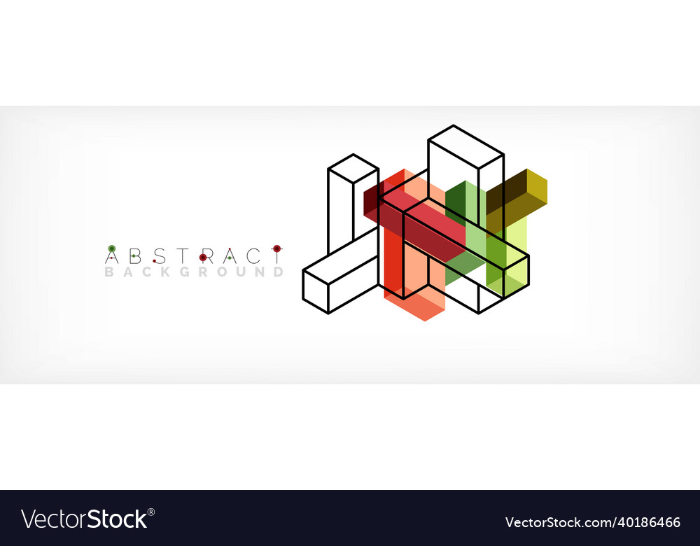 Abstract background 3d cubes cubic elements vector image Abstract background 3d cubes cubic elements