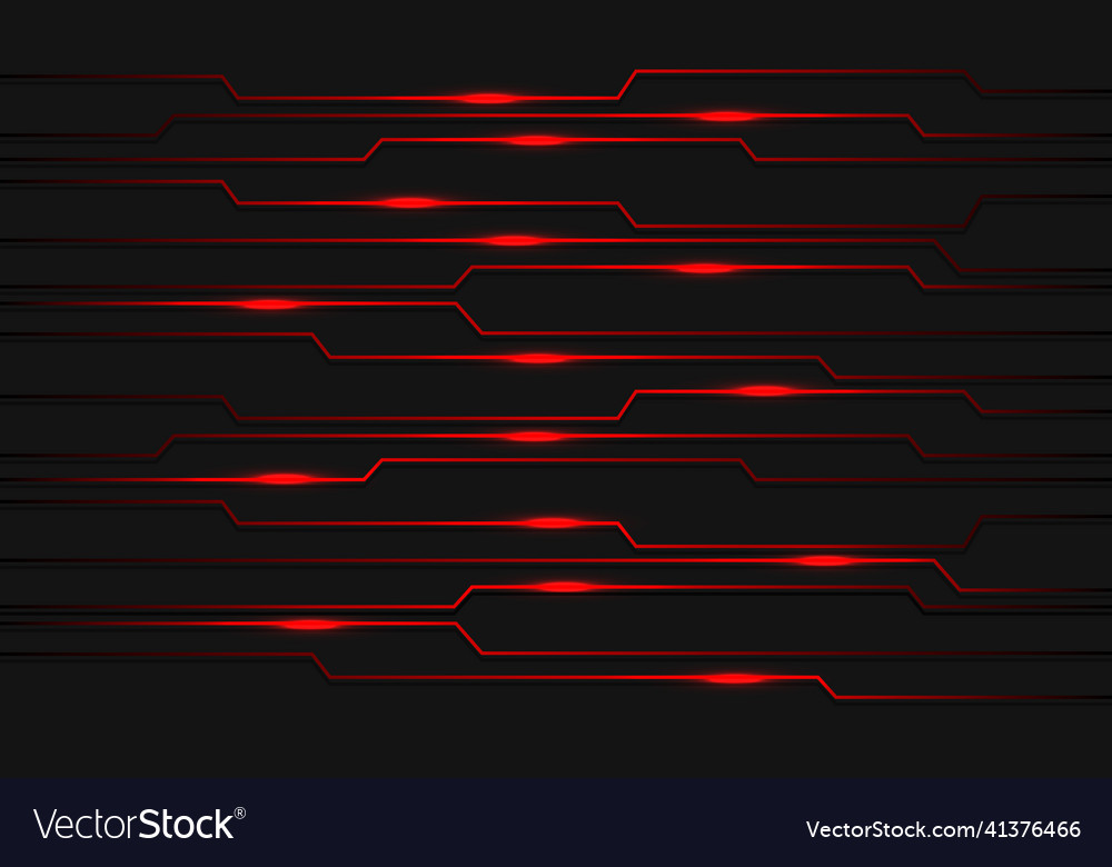 Abstract red circuit line technology on grey