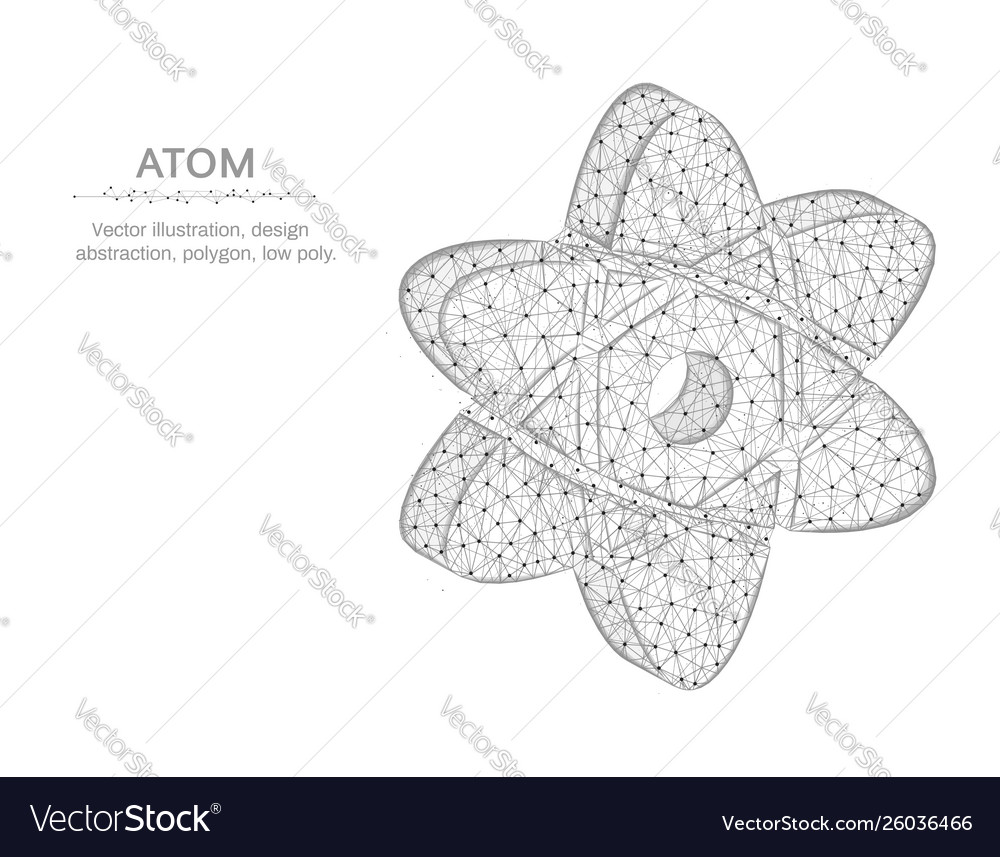 Atom low poly design science in polygonal style Vector Image Atom low poly design science in polygonal style