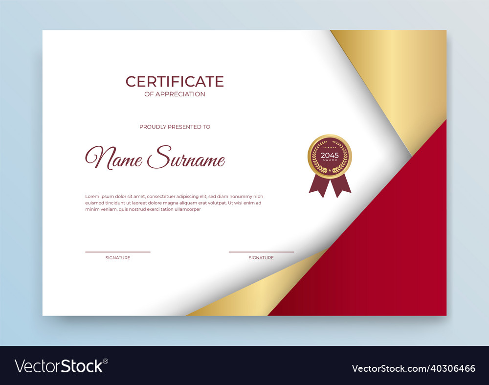 Certificate template diploma of modern design Vector Image