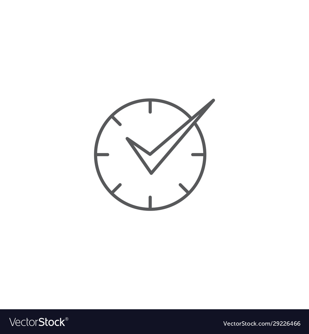 Check time icon logo design element isolated vector image Check time icon logo design element isolated