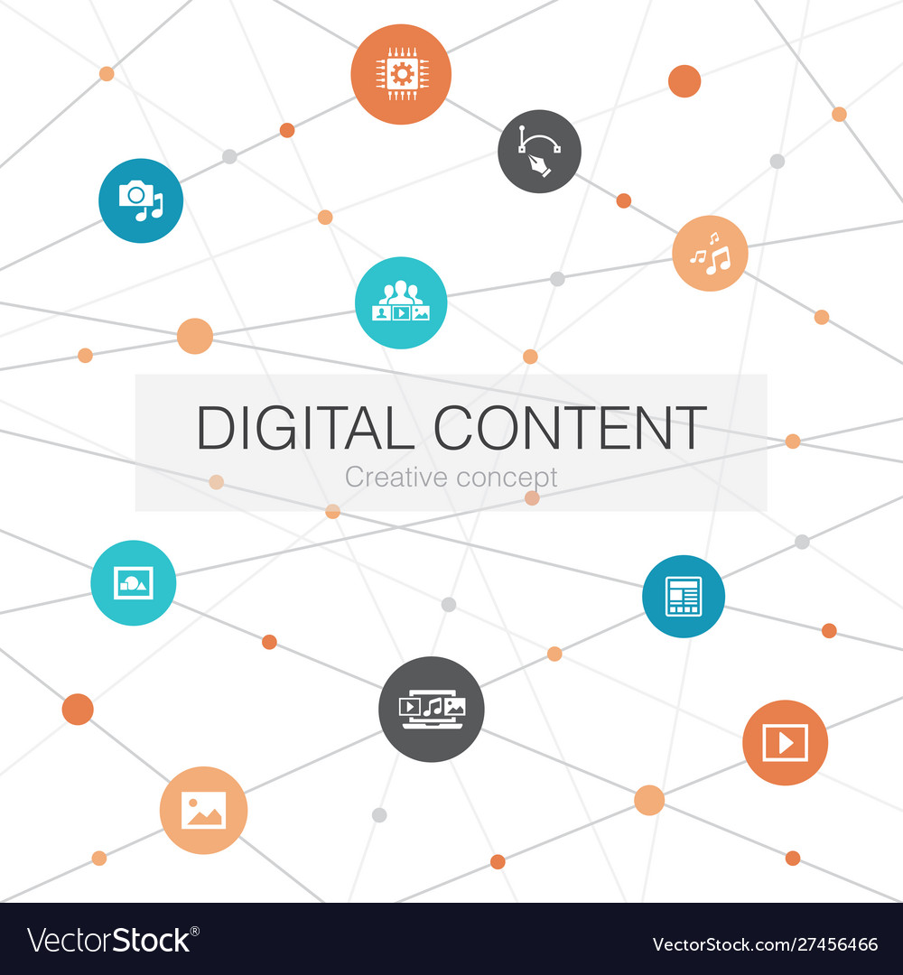 Digital content trendy web template with simple