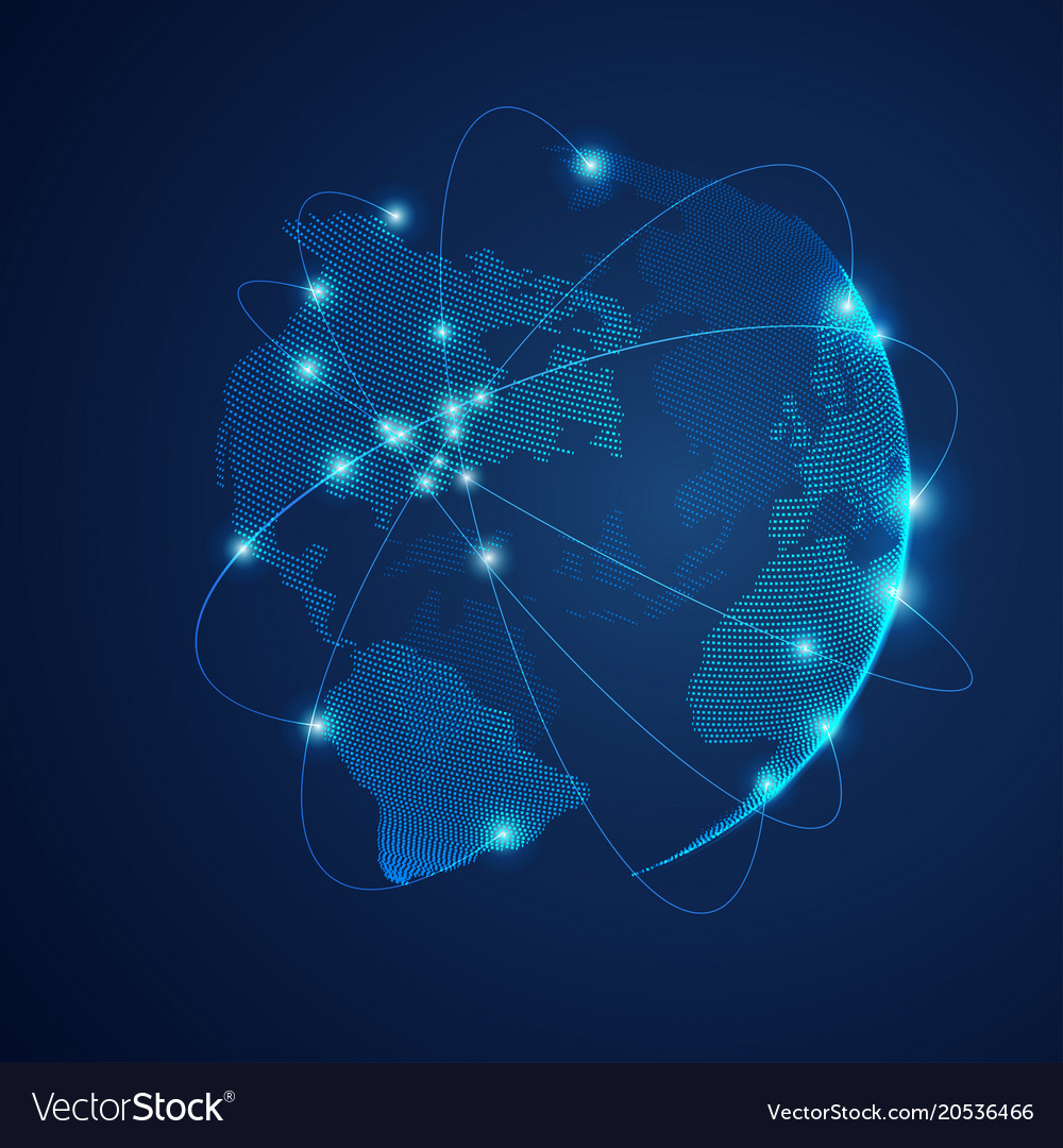 Dotted globe Royalty Free Vector Image - VectorStock