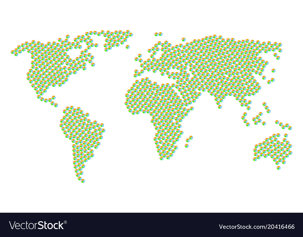Global map pattern of pie chart items