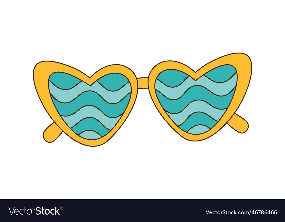 Groovy Sunglasses With Waves Royalty Free Vector Image