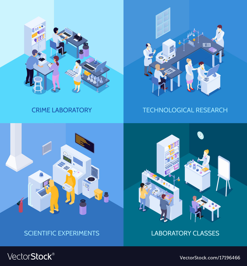 Laboratory isometric design concept Royalty Free Vector