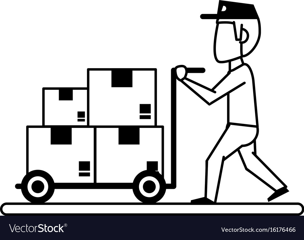 Mailman with package icon image