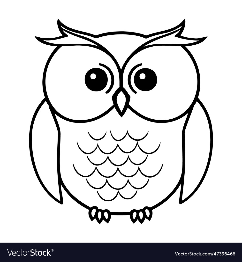 Owl head black and white icon