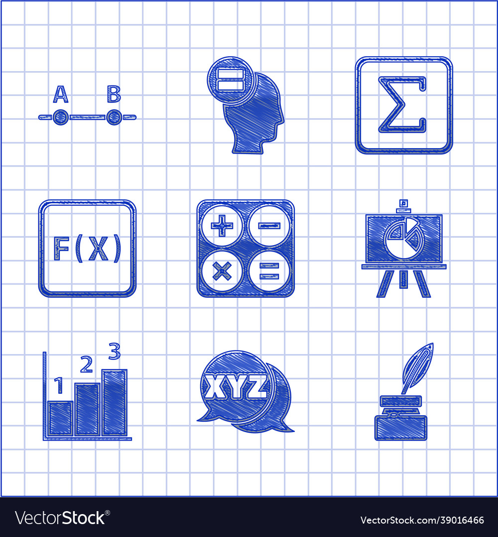 Set calculator xyz coordinate system feather vector image Set calculator xyz coordinate system feather