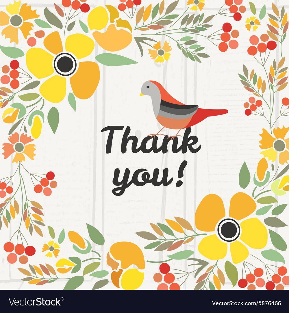 Signature Thank you with red brown and orange Vector Image