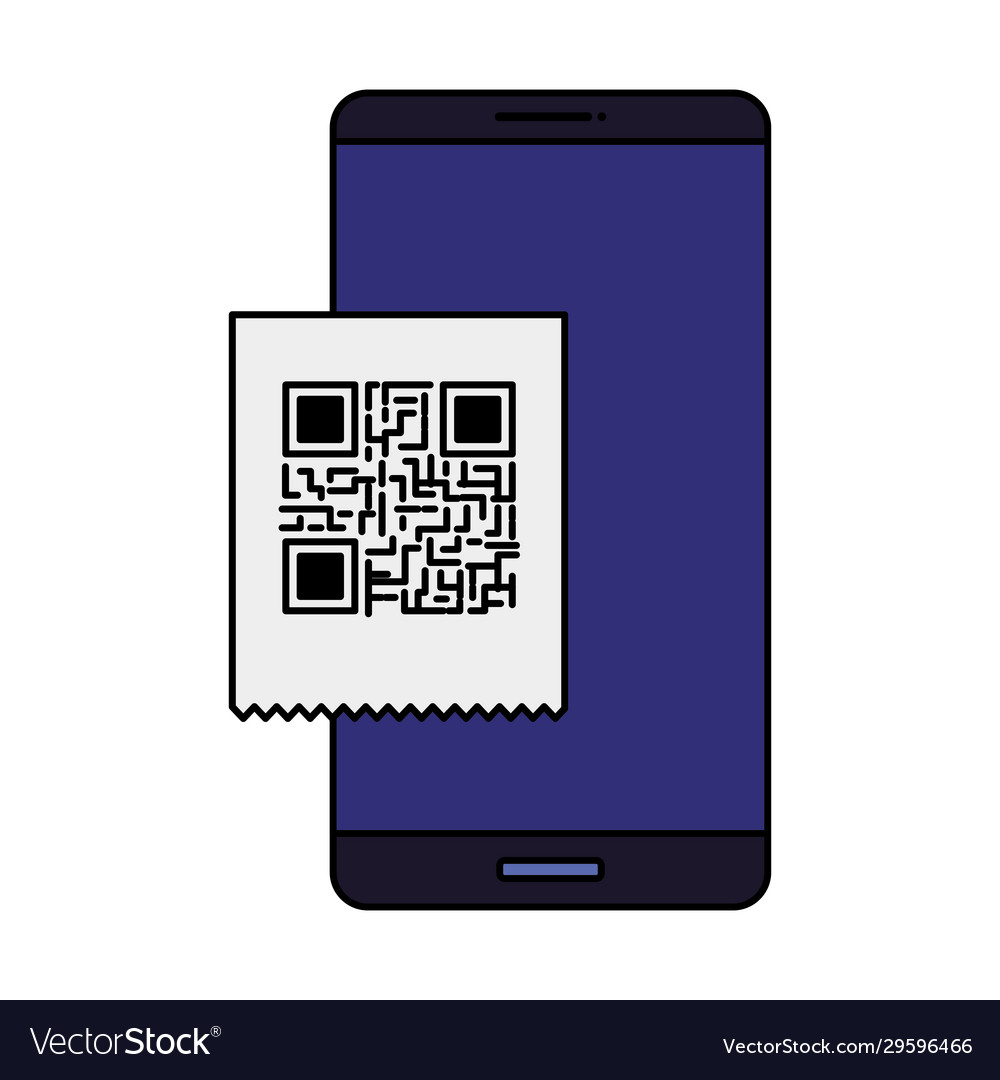 Smartphone device with scan code qr vector image Smartphone device with scan code qr