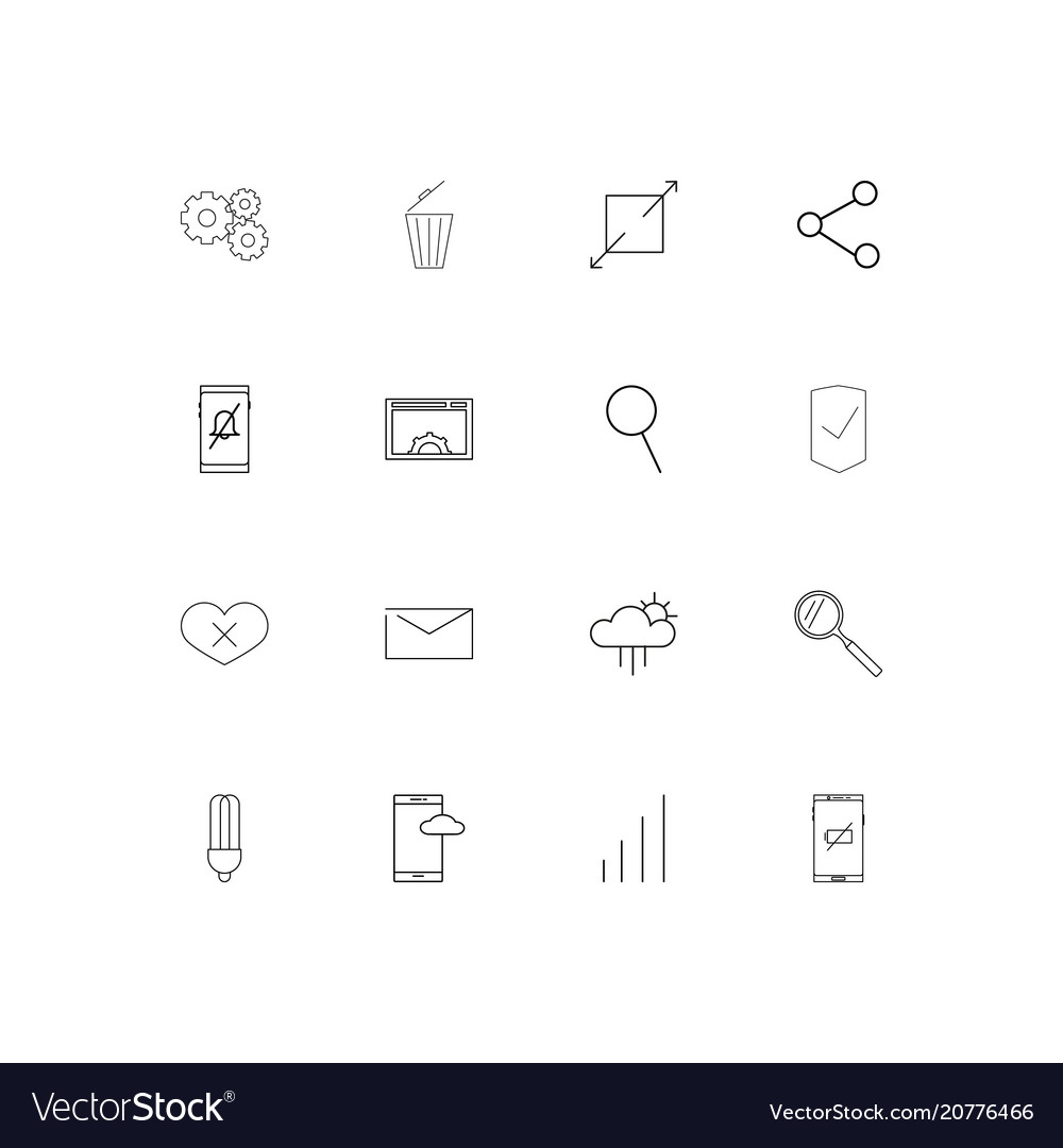 Web linear thin icons set outlined simple