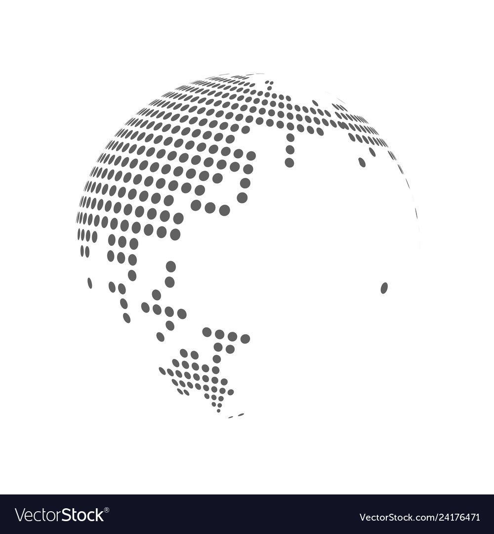 Abstract dotted globe earth Royalty Free Vector Image