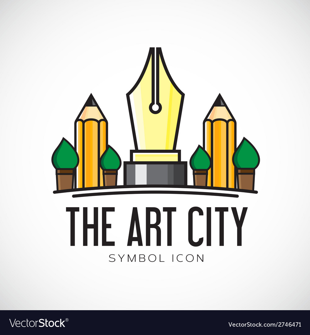 Art city concept symbol icon or logo template Vector Image