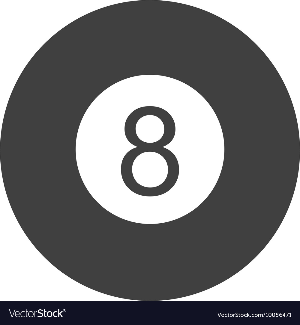 Black billiard ball number 8 Royalty Free Vector Image