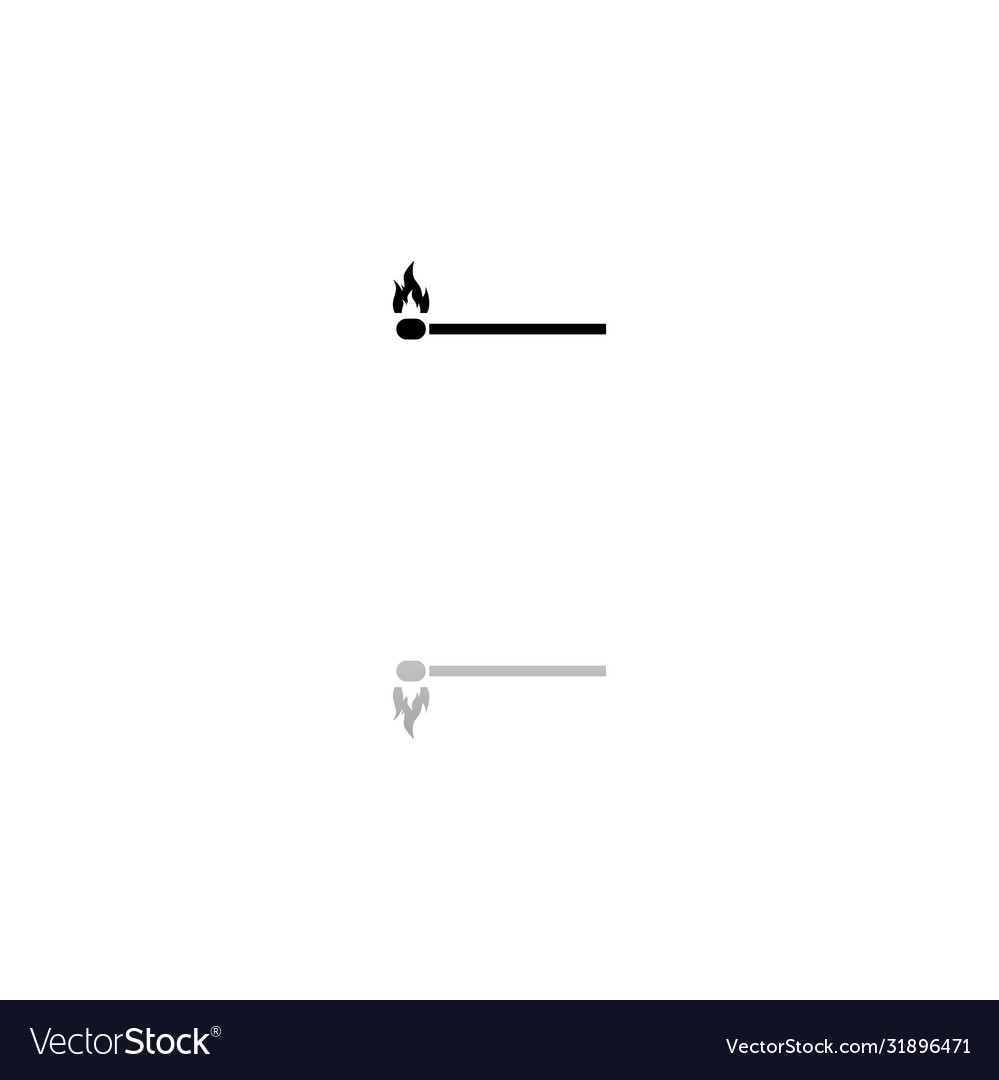 Burning match icon flat