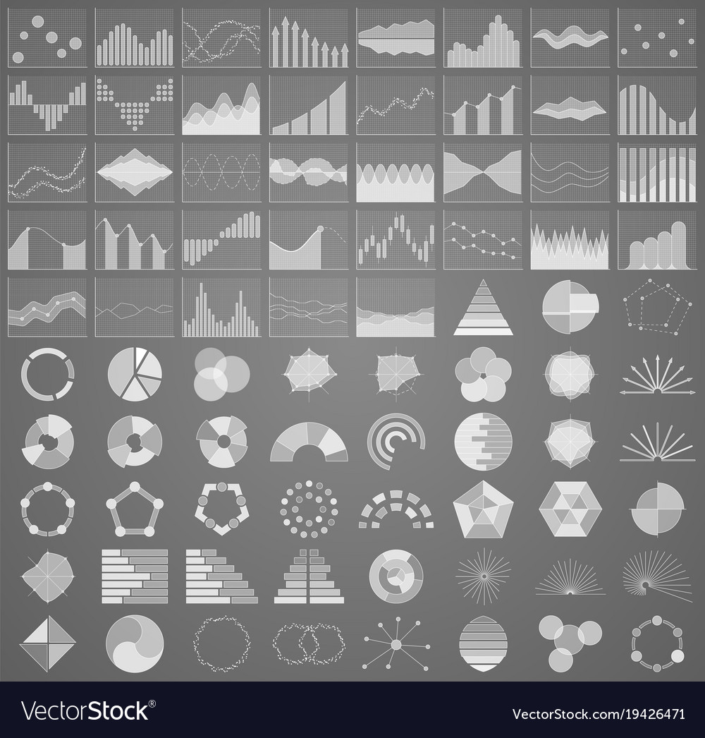 Business chart collection set of graphs data