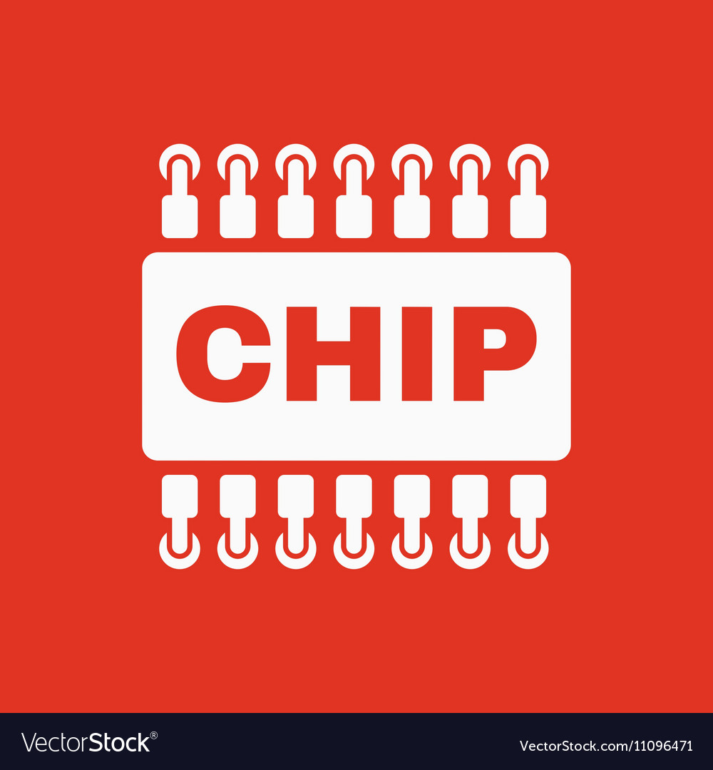 Chip icon microchip and microcircuit symbol