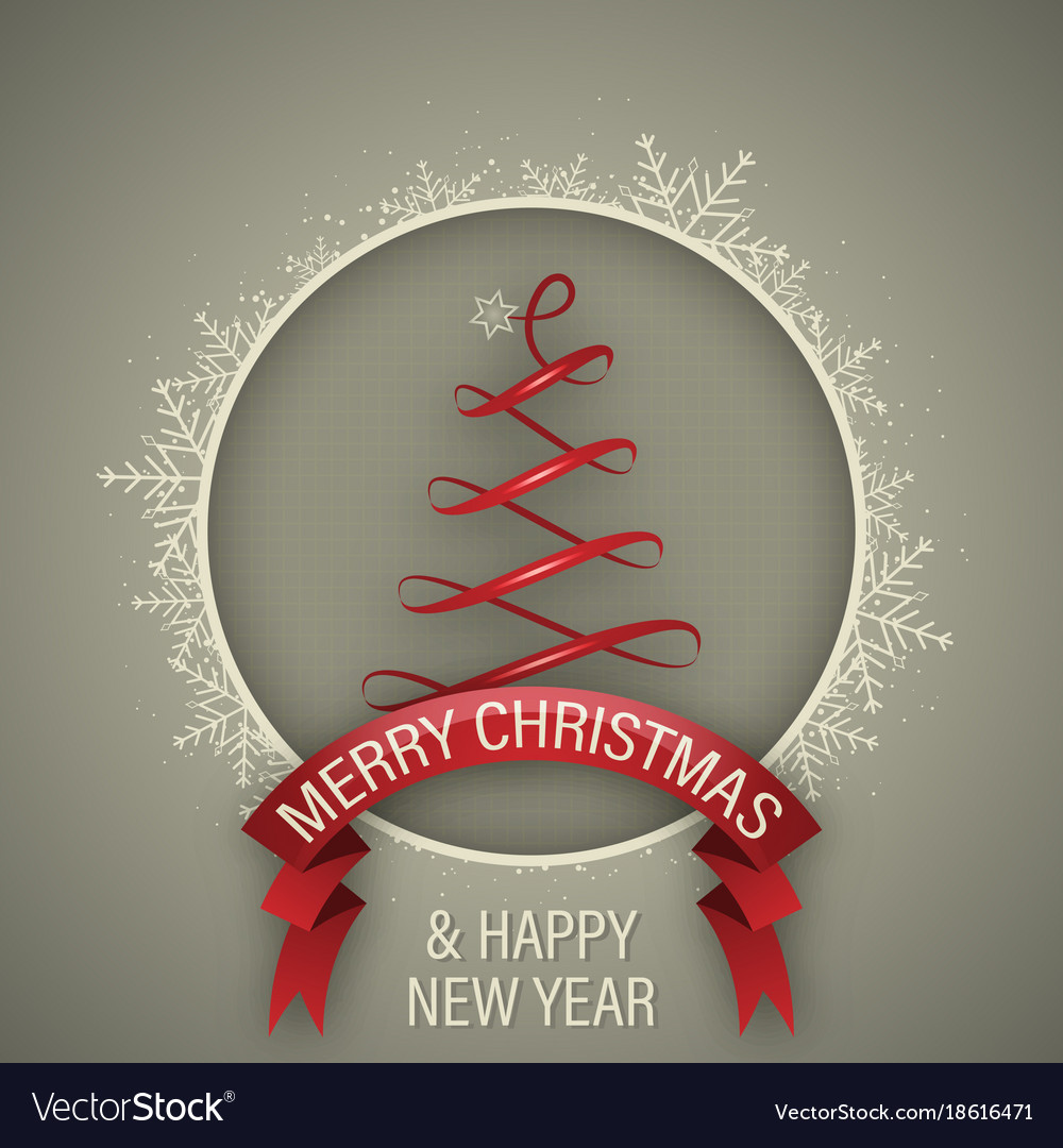 Christmas and happy new year greeting card