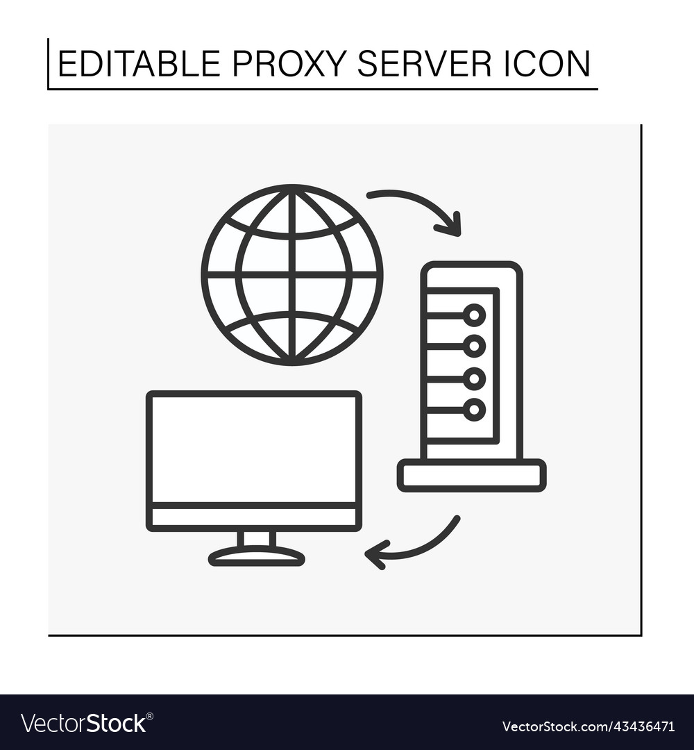 Computer networking line icon vector image Computer networking line icon