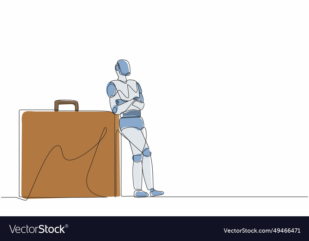 Continuous one line drawing robots lean on huge