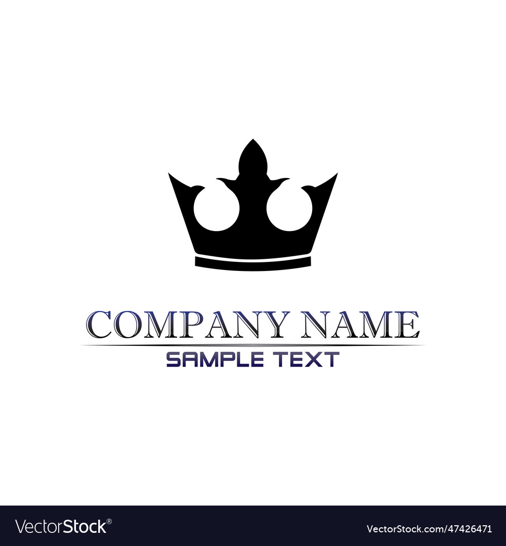 Crown logo and king template Royalty Free Vector Image