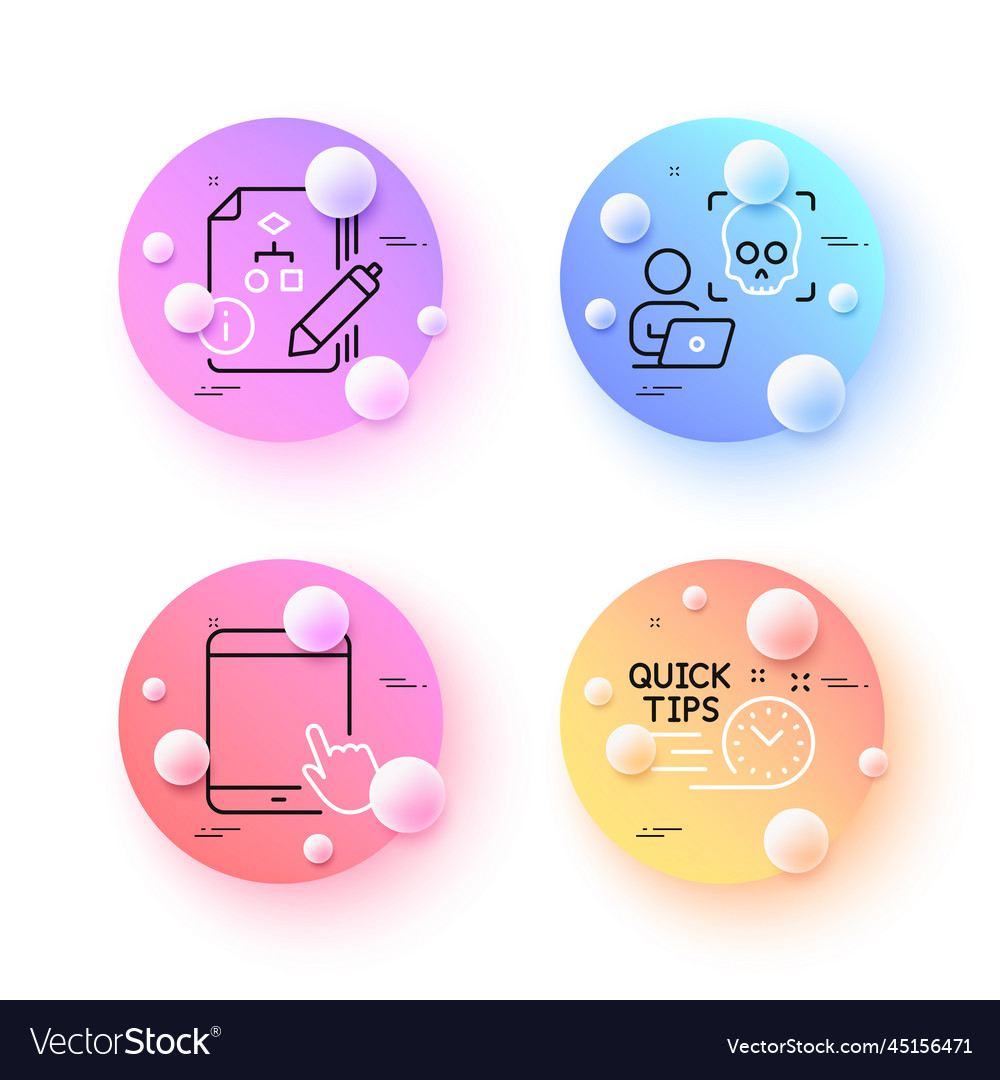 Cyber attack tablet pc and algorithm minimal line vector image Cyber attack tablet pc and algorithm minimal line