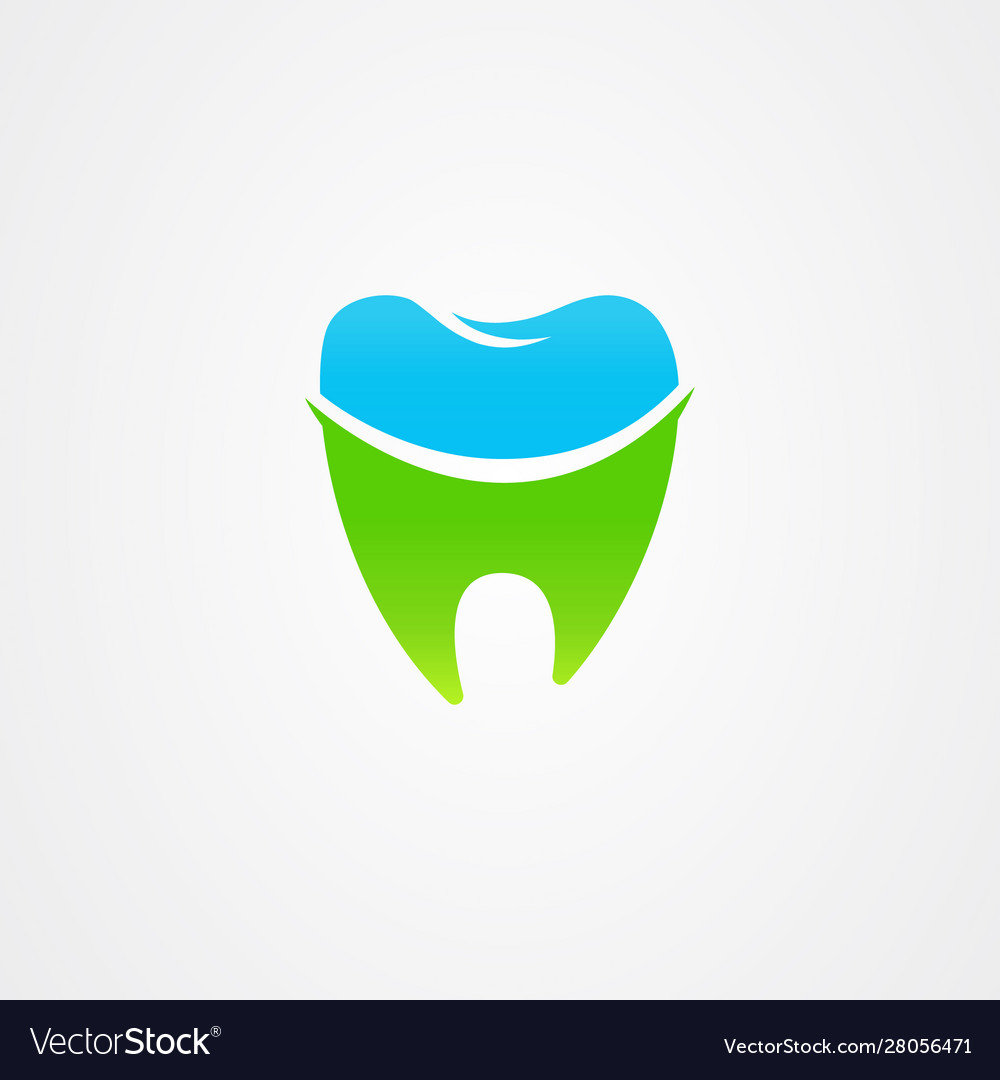 Dental care icon logo design template Royalty Free Vector