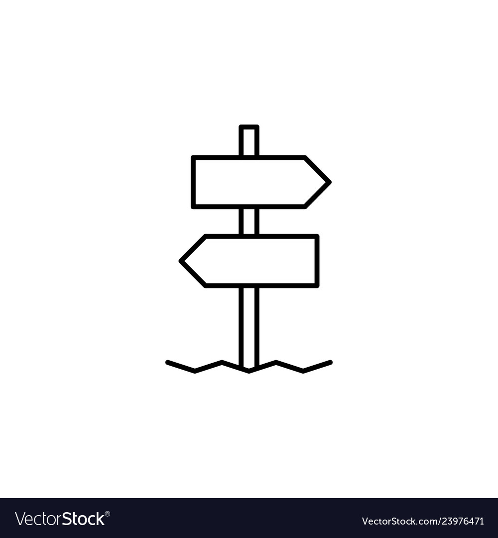 Direction navigation arrow outline icon element vector image Direction navigation arrow outline icon element