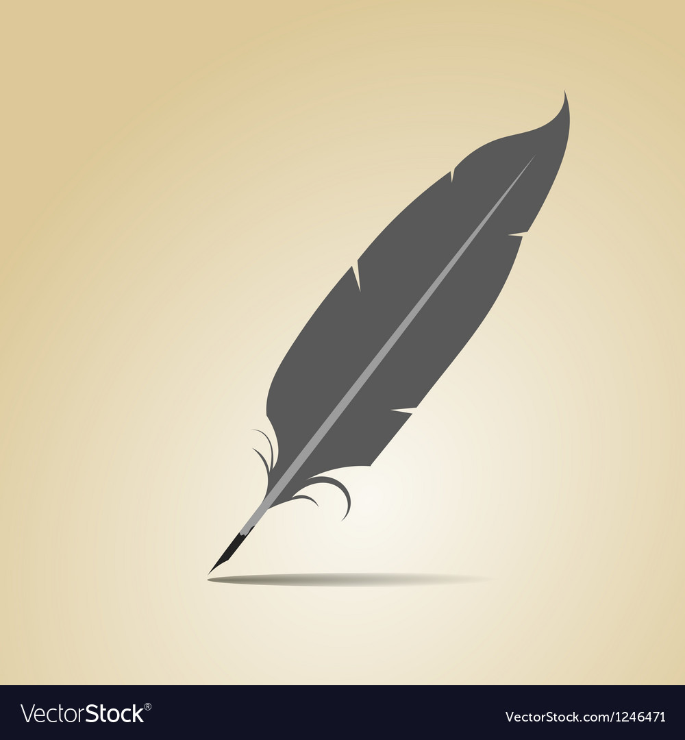 Feather On A Yellow Background Royalty Free Vector Image