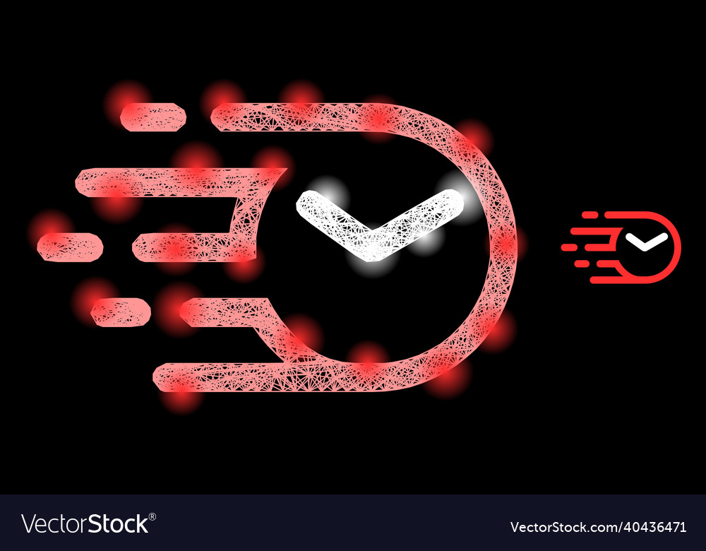 Flare irregular mesh clock with light spots vector image Flare irregular mesh clock with light spots