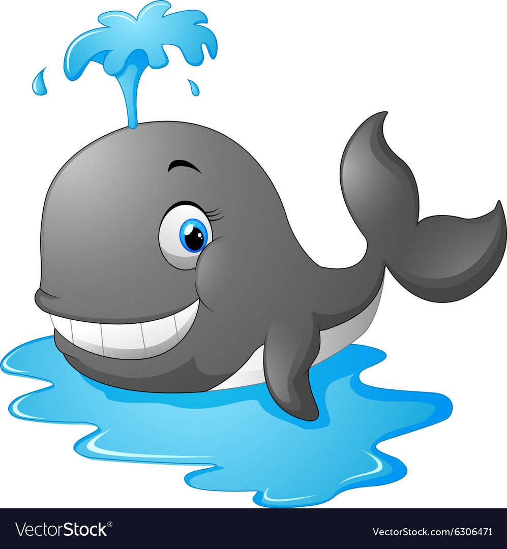 Happy cartoon whale Royalty Free Vector Image - VectorStock