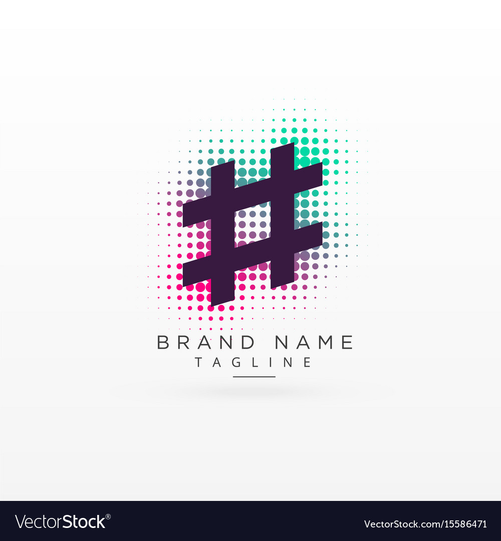 Hash symbol logo concept design Royalty Free Vector Image