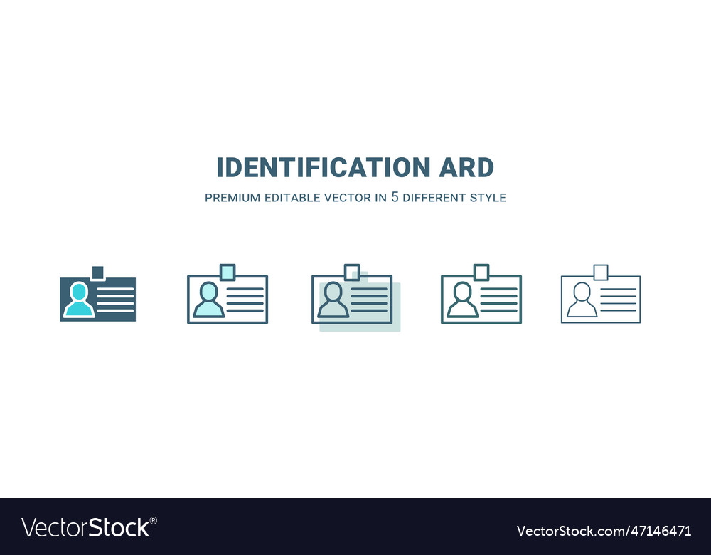 Identification ard icon in 5 different style