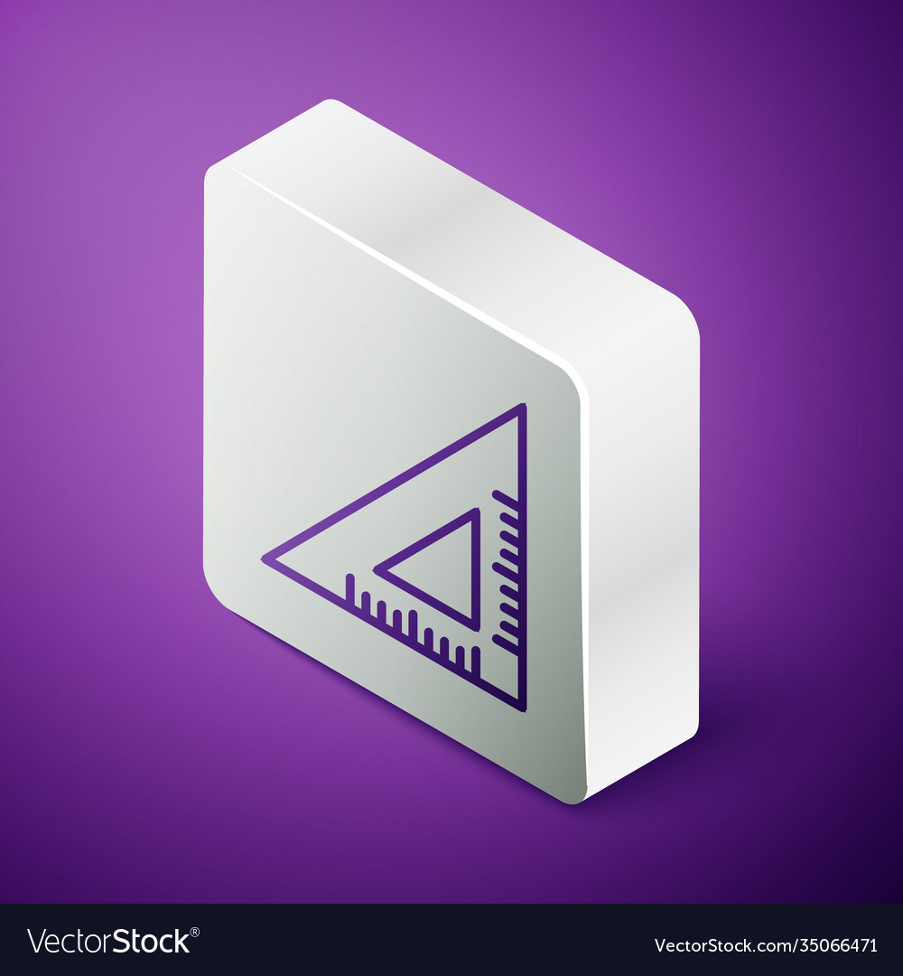 Isometric line triangular ruler icon isolated vector image Isometric line triangular ruler icon isolated