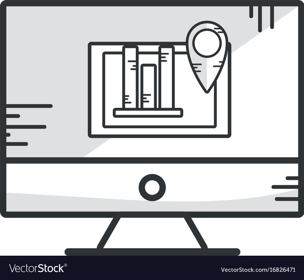 Line computer with company document and statistics