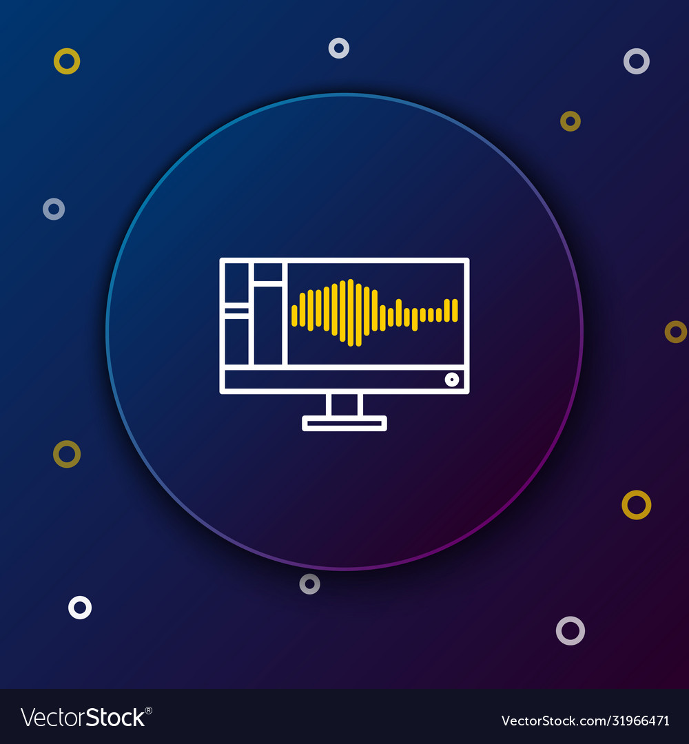 Line sound or audio recorder editor software vector image Line sound or audio recorder editor software