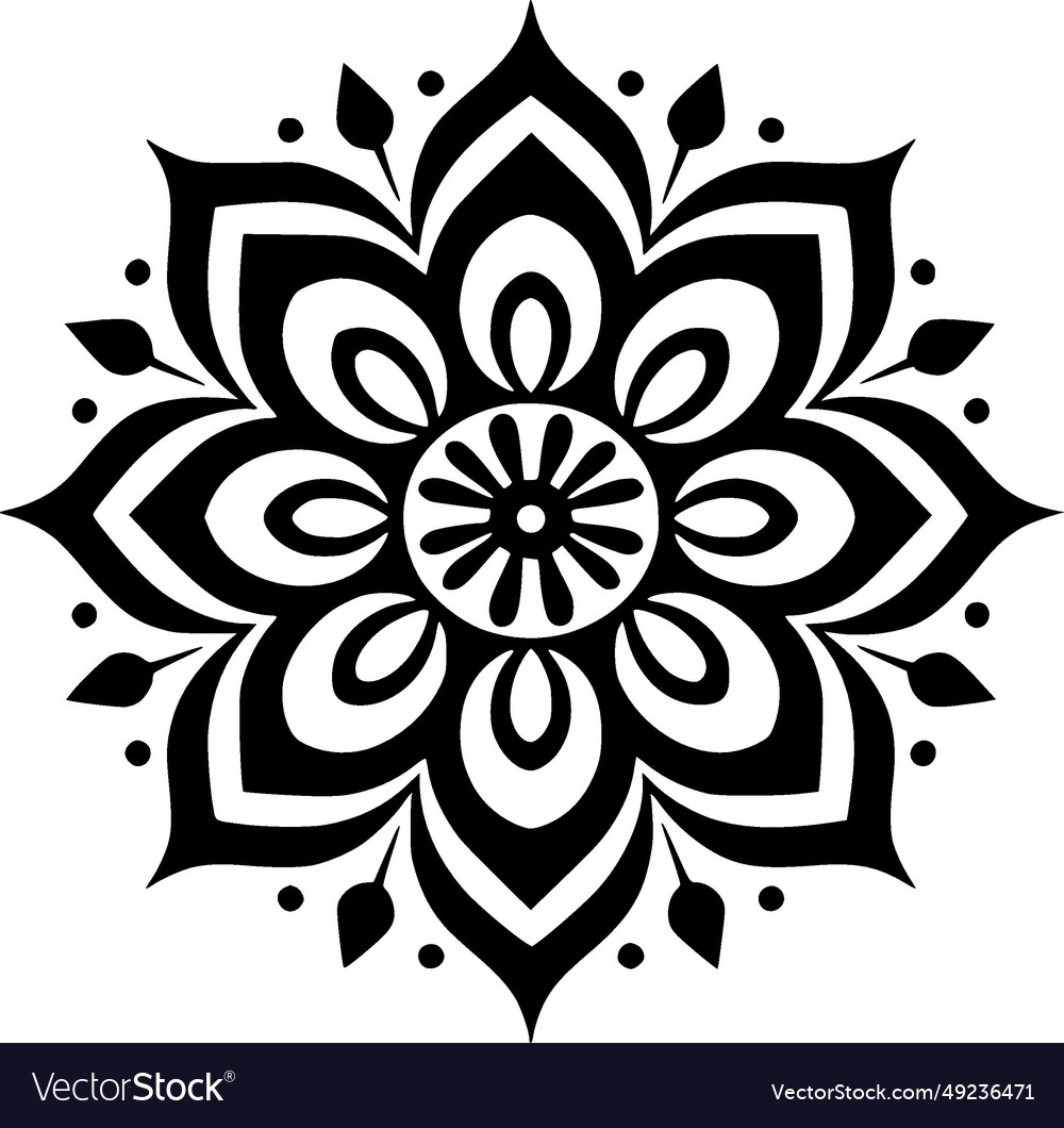 Mandala - minimalistisches und flaches Logo