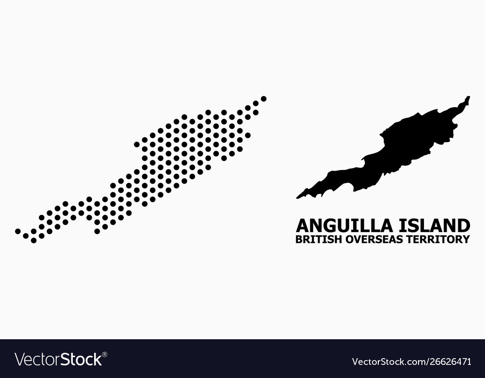 Pixelated mosaic map anguilla island