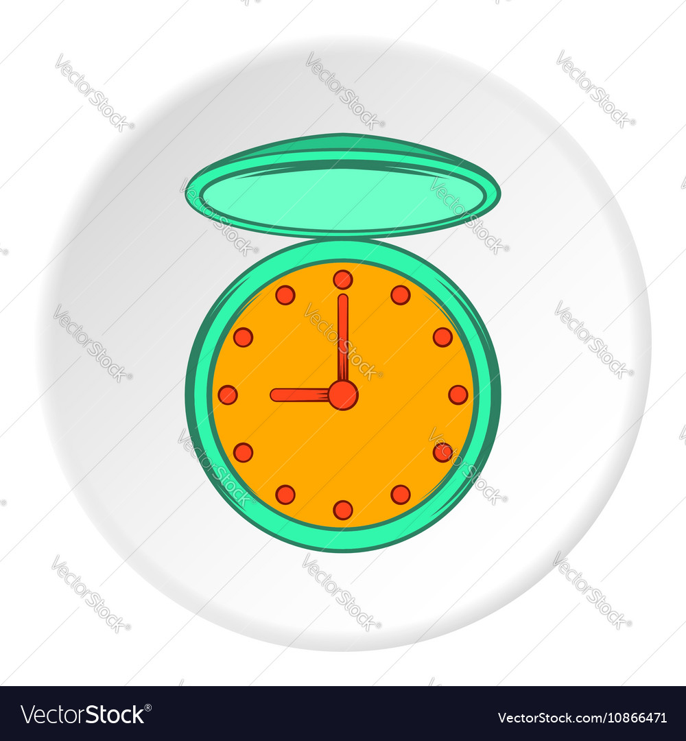 Pocket watch icon cartoon style