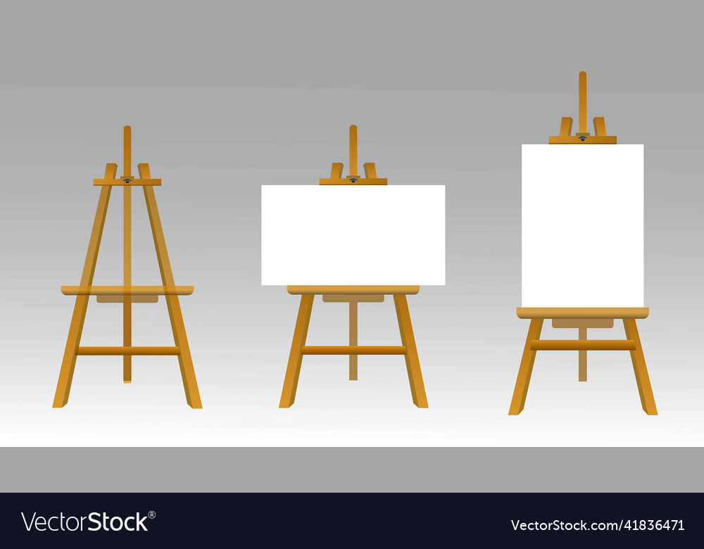 Realistic easels with blank white board isolated Vector Image