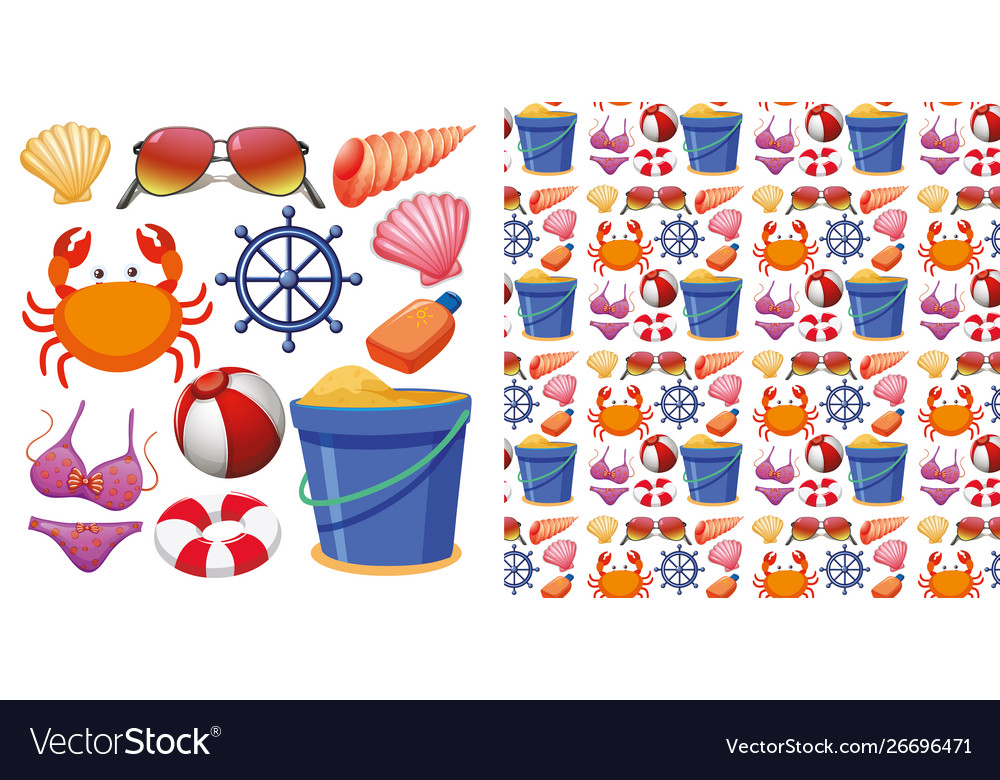 Seamless background design with isolated set vector image Seamless background design with isolated set