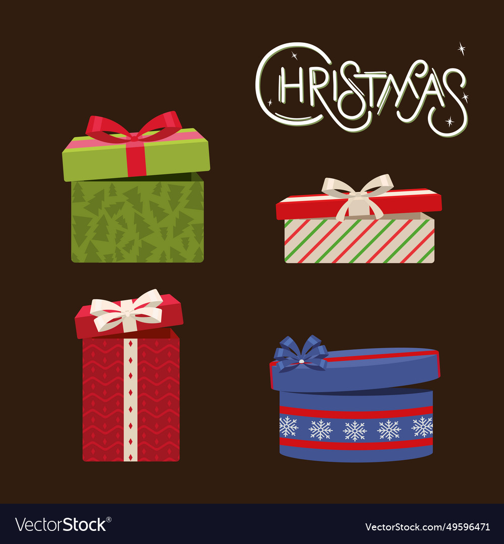 Set of christmas present icons