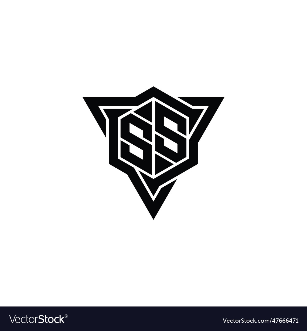 Ss logo monogram hexagon shape with triangle