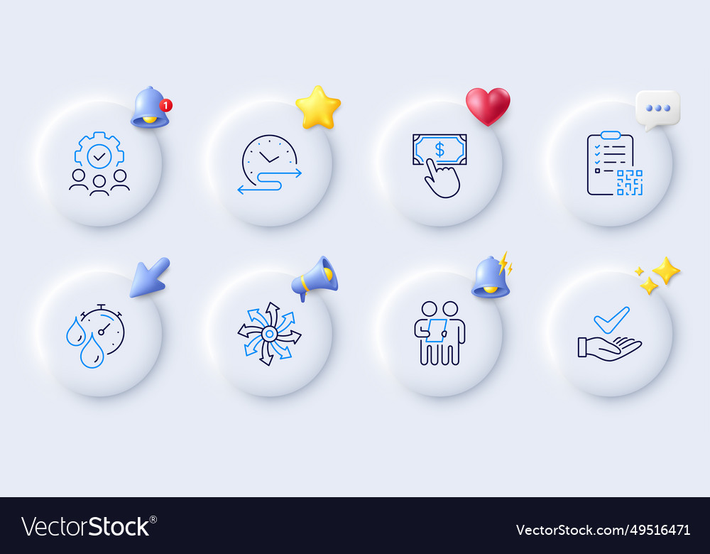 Time schedule qr code and survey line icons