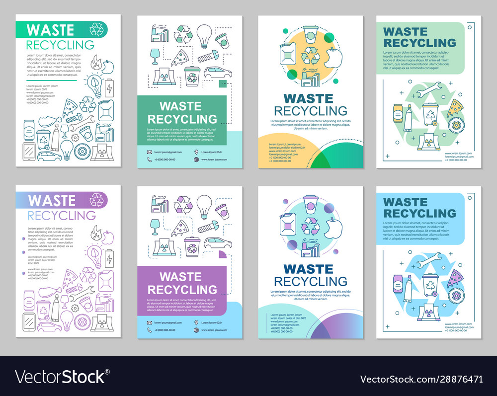 Waste management brochure template layout Vector Image Inside Waste Management Report Template